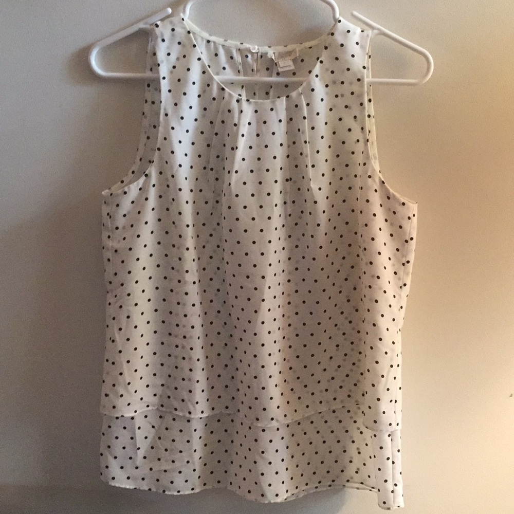 J.Crew Polka Dot Tank - white w/black polka dots